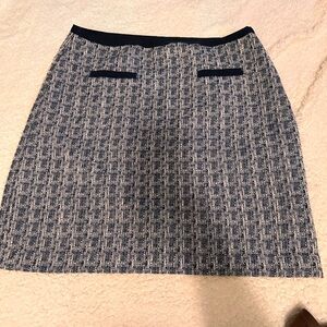 Talbots Navy and Cream Tweed Pencil Skirt
